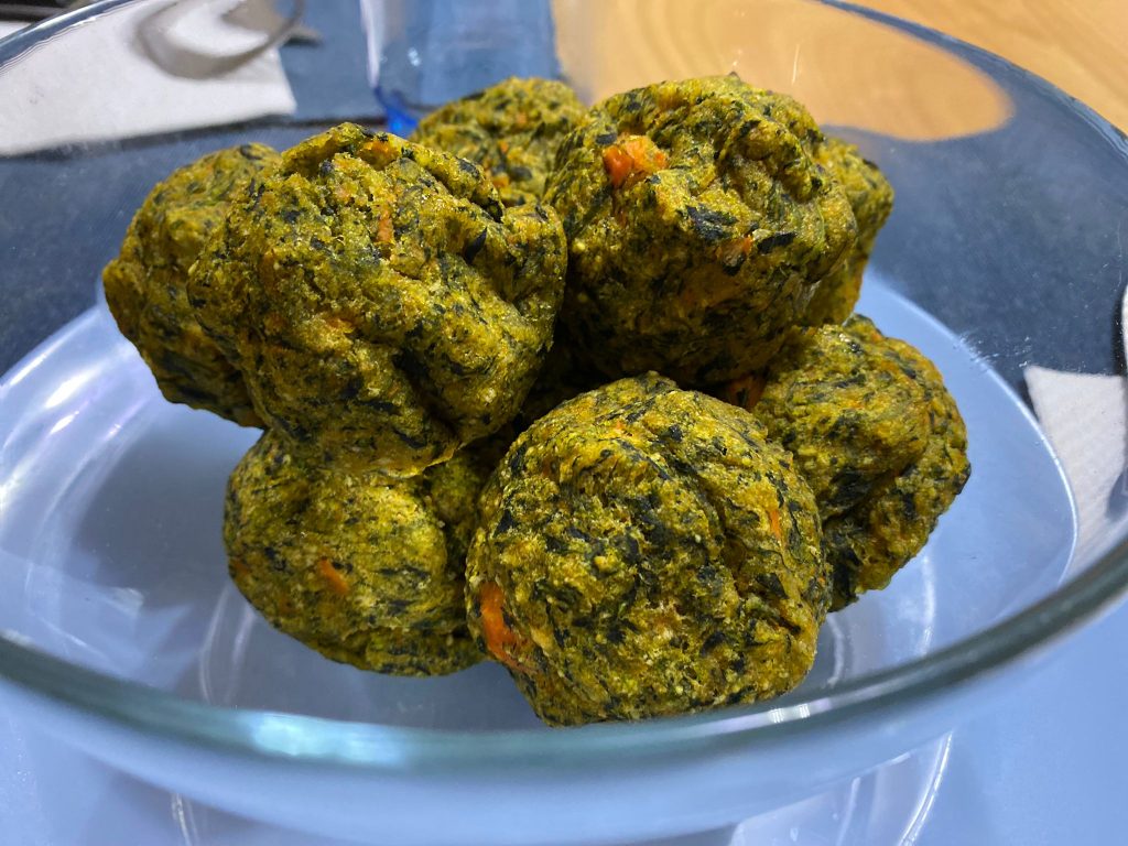 Polpette vegane senza glutine di carote patate e spinaci