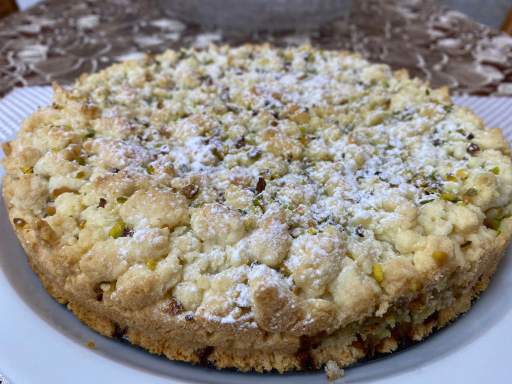 Sbriciolata senza glutine con crema al pistacchio